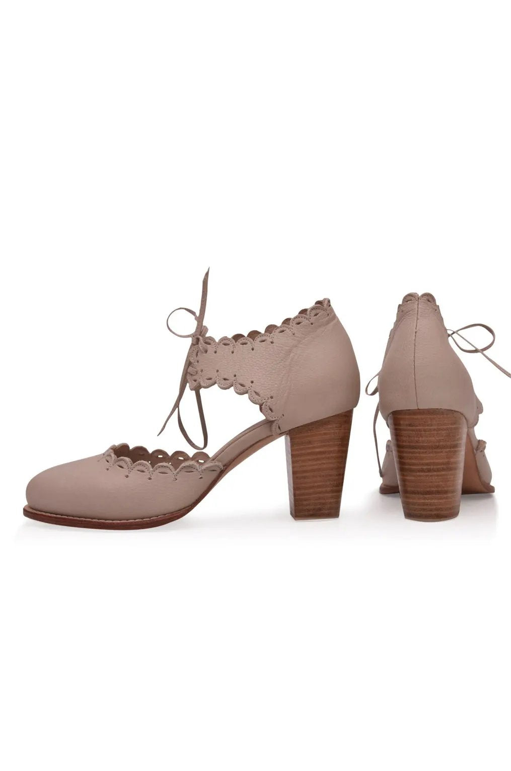 Dance Queen Scalloped Leather Heels by ELF