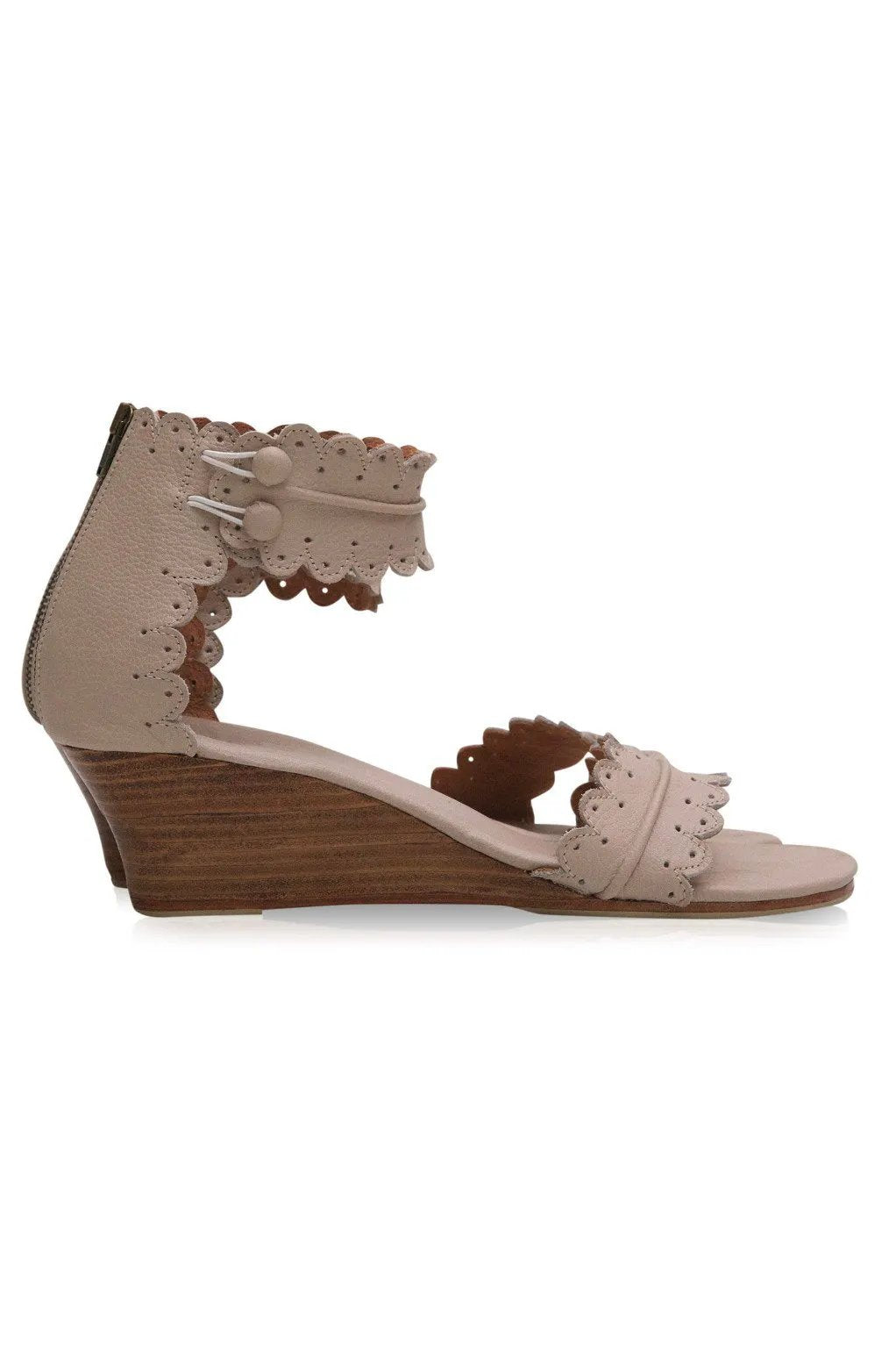 Magdalena Wooden Wedge Sandals by ELF