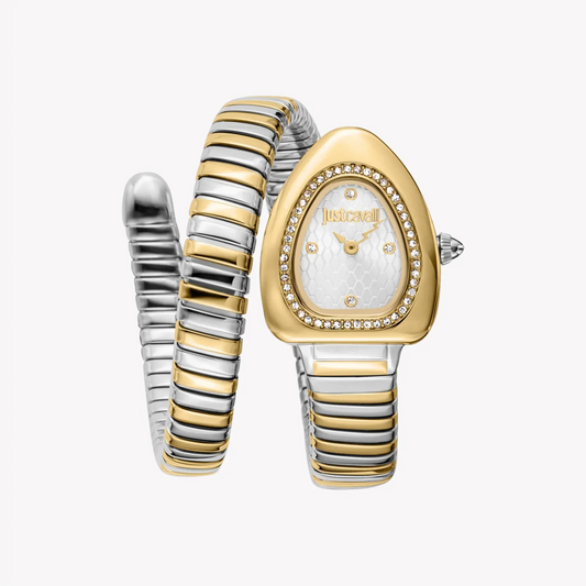 Just Cavalli Women's Two Tone Silver & Gold Watch, Silver Dial | Jc1l249m0055 by JUST CAVALLI