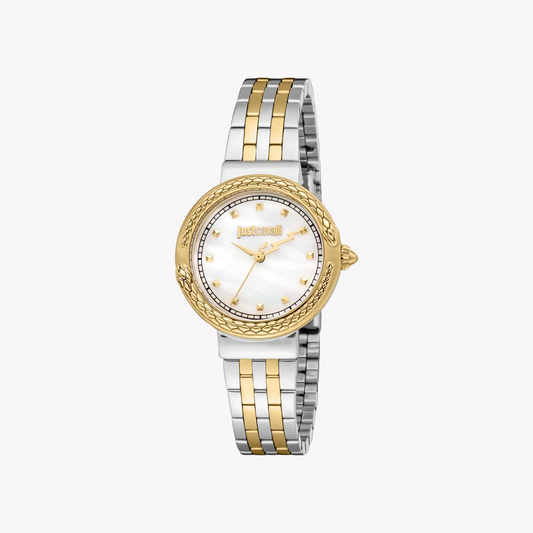 Just Cavalli Women's Two Tone Silver & Gold Watch, Mother Of Pearl Dial | Jc1l311m0055 by JUST CAVALLI