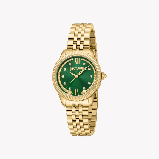 Just Cavalli Women's Gold Alloy Steel Watch, Green Dial | Jc1l315m0065 by JUST CAVALLI