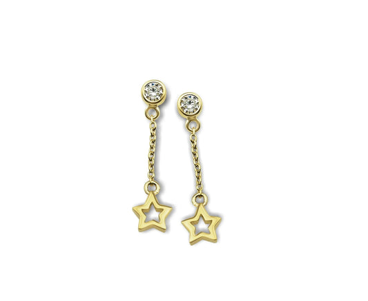 Oorhangers Ster Open aan Ketting Goudkleur JE007G by Jwls4u