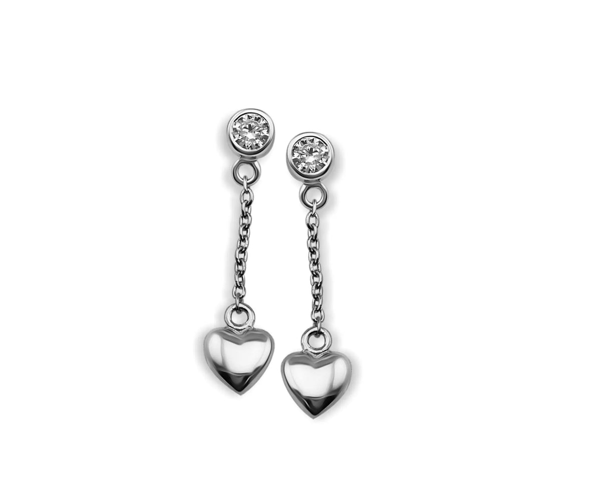 Oorhangers Hart 3D aan Ketting Zilver JE008S by Jwls4u