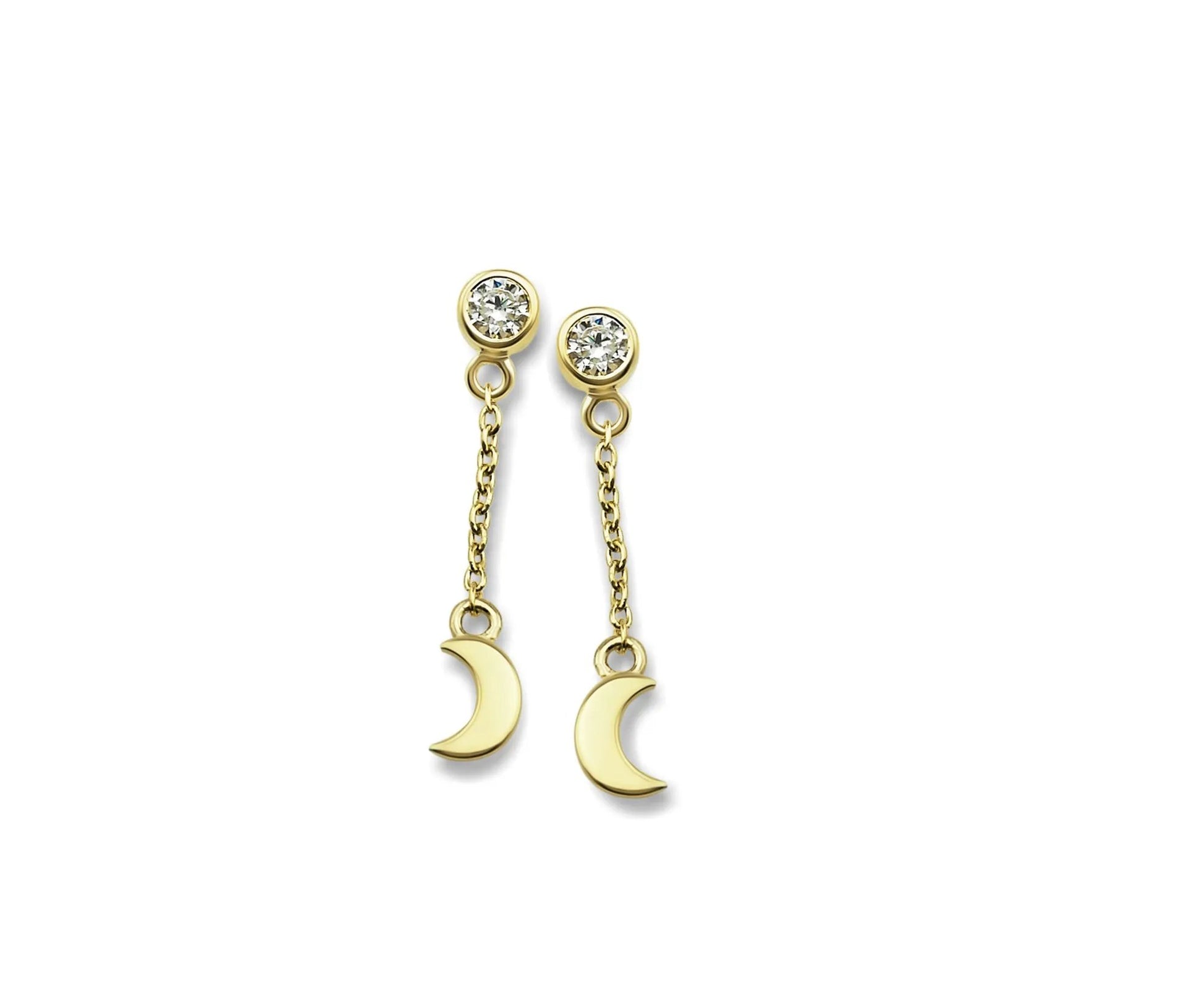 Oorhangers Maantje aan Ketting Goudkleur JE009G by Jwls4u