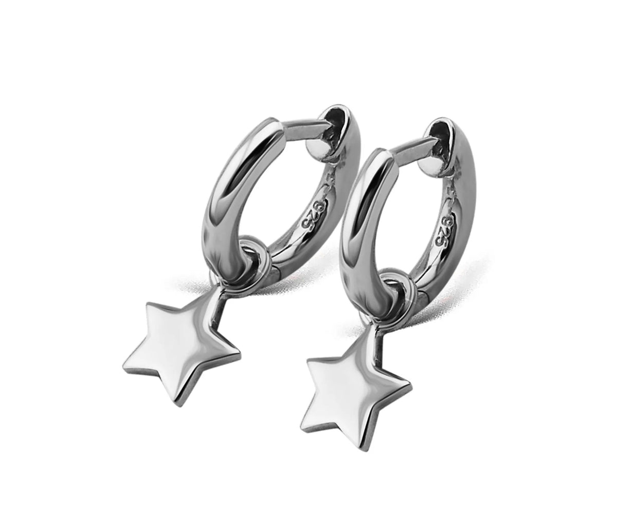 Oorringen met Ster Hanger Zilver JE011S by Jwls4u