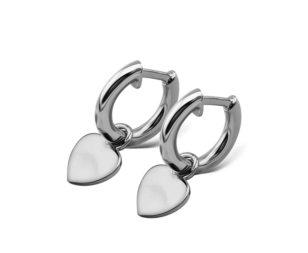Oorringen met Hartje Zilver JE012S by Jwls4u