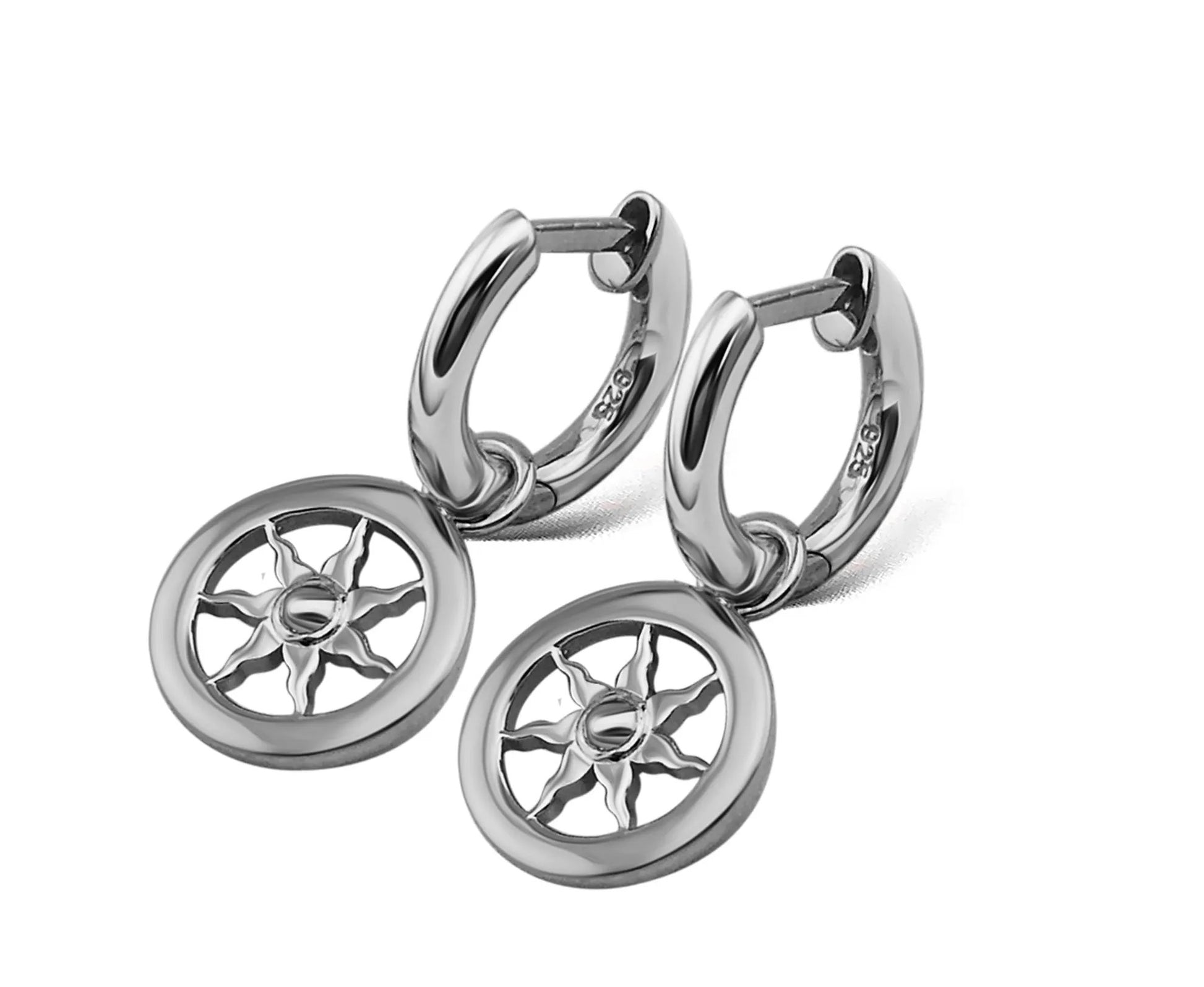 Oorringen met Zon Open Zilver JE014S by Jwls4u