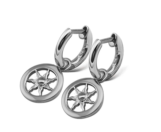 Oorringen met Zon Open Zilver JE014S by Jwls4u