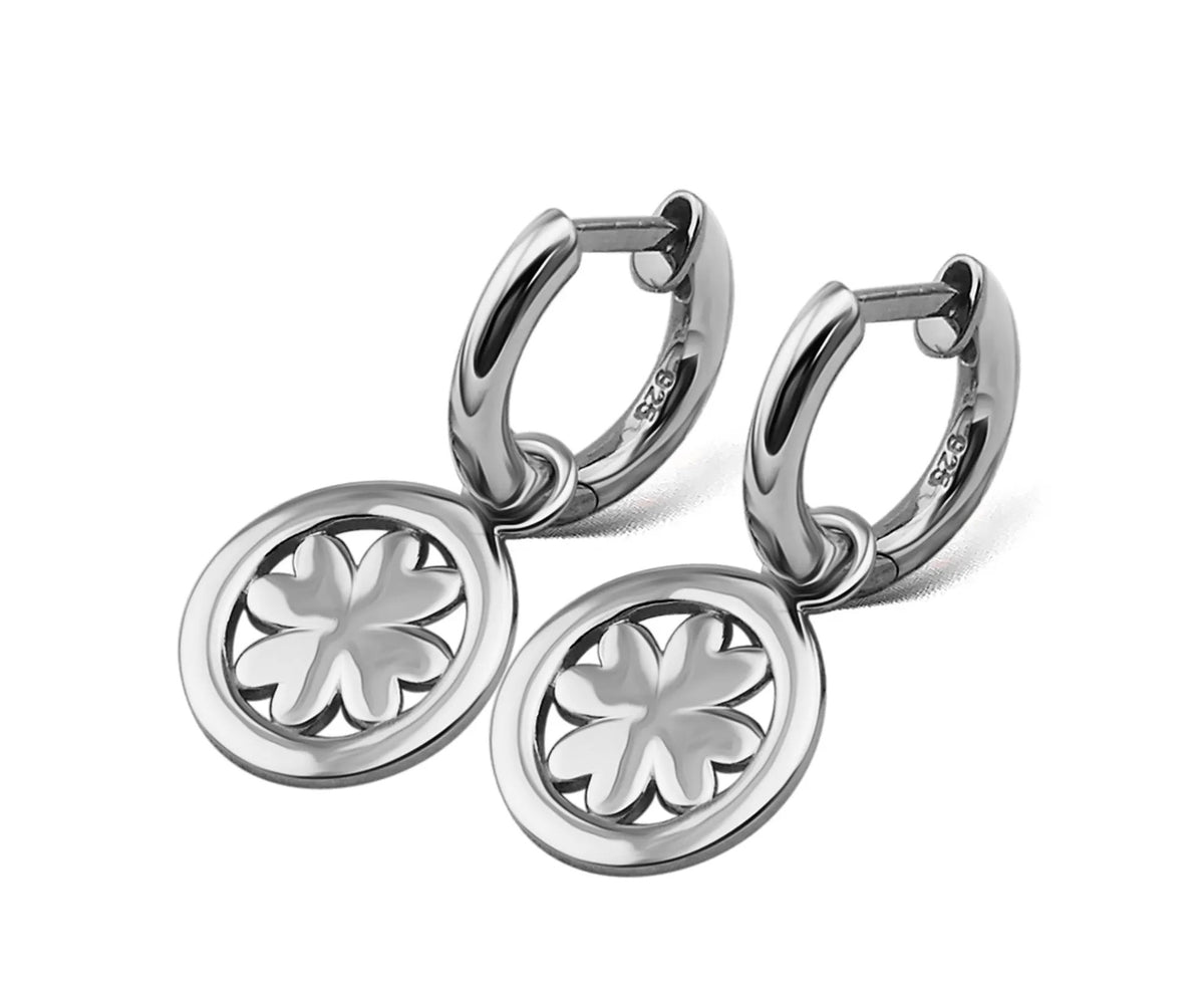 Oorringen met Klavertje Vier Zilver JE016S by Jwls4u