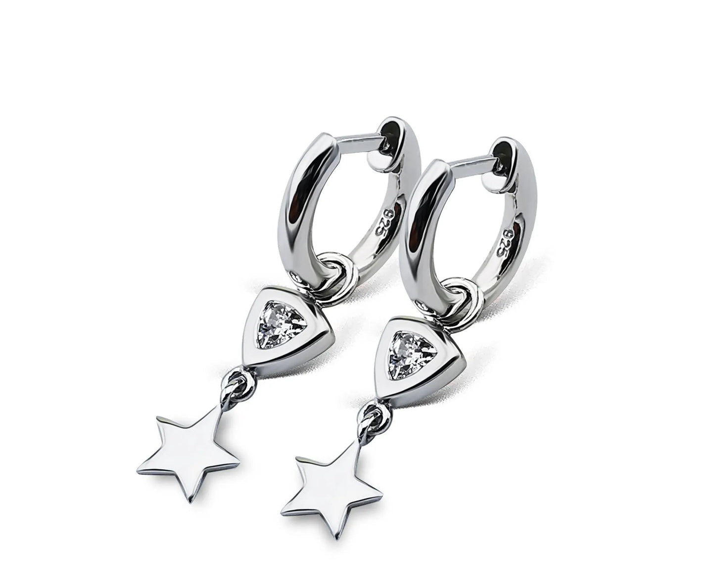 Oorringen Chique met Sterretje Zilver JE017S by Jwls4u