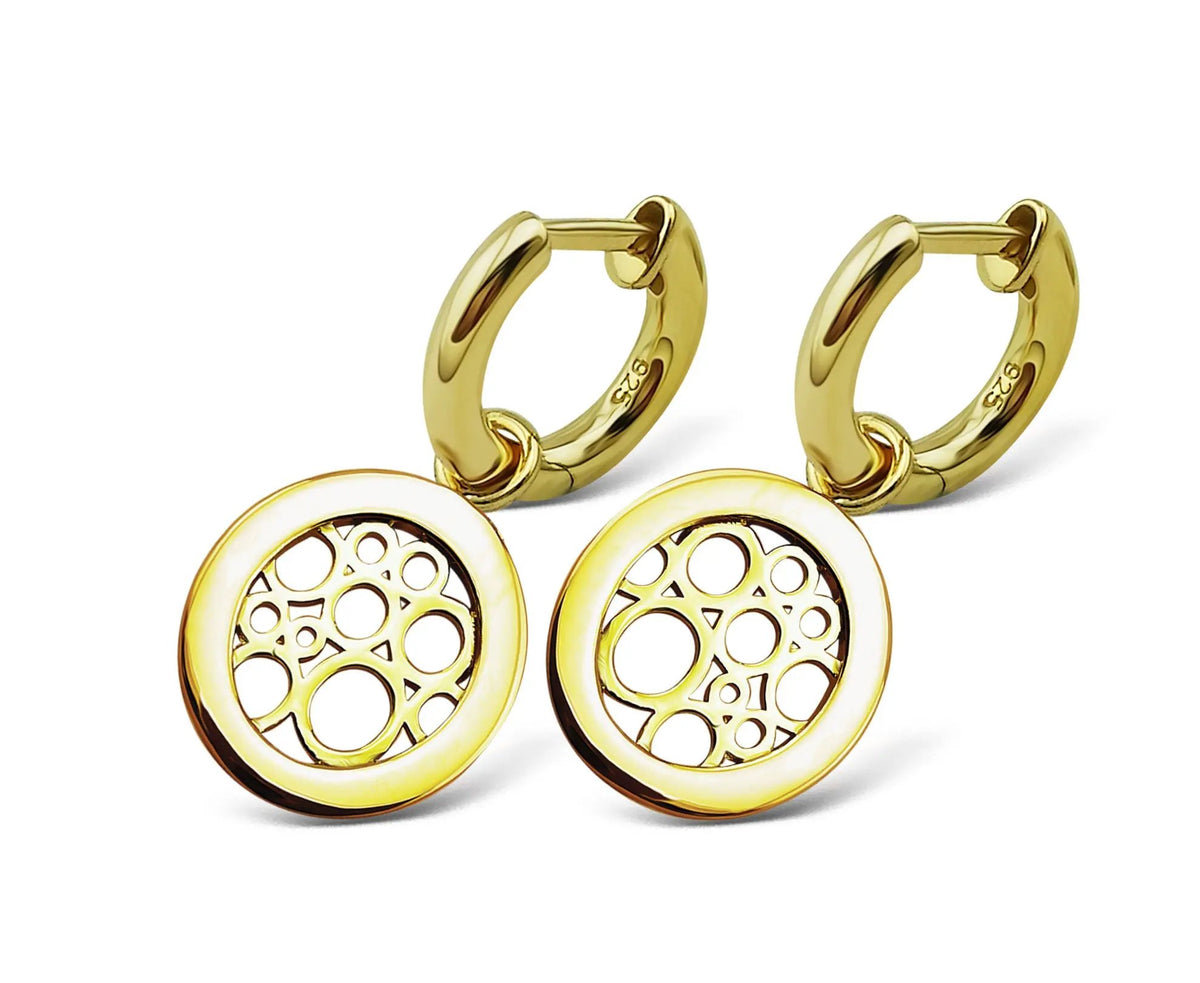 Roundabout Hoop Earrings Goldtone By Jwls4u For Trendy Women by Jwls4u