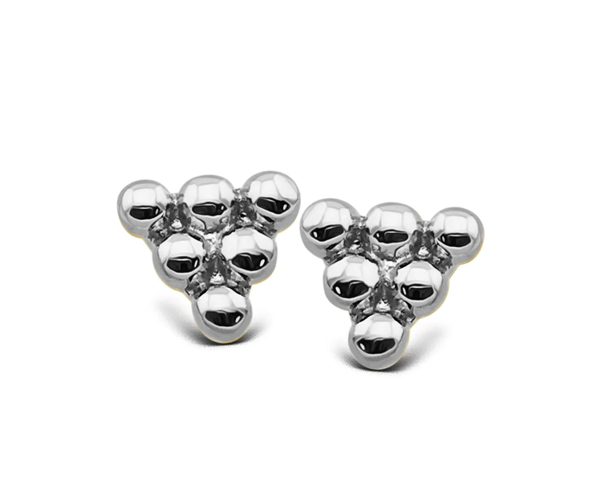 Oorbellen Balletjes in Driehoek Zilver JE025S by Jwls4u