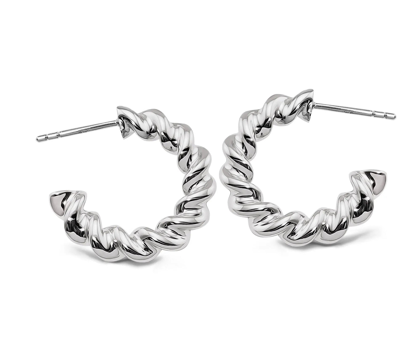 Oorbellen gedraaid zilver JE031S by Jwls4u