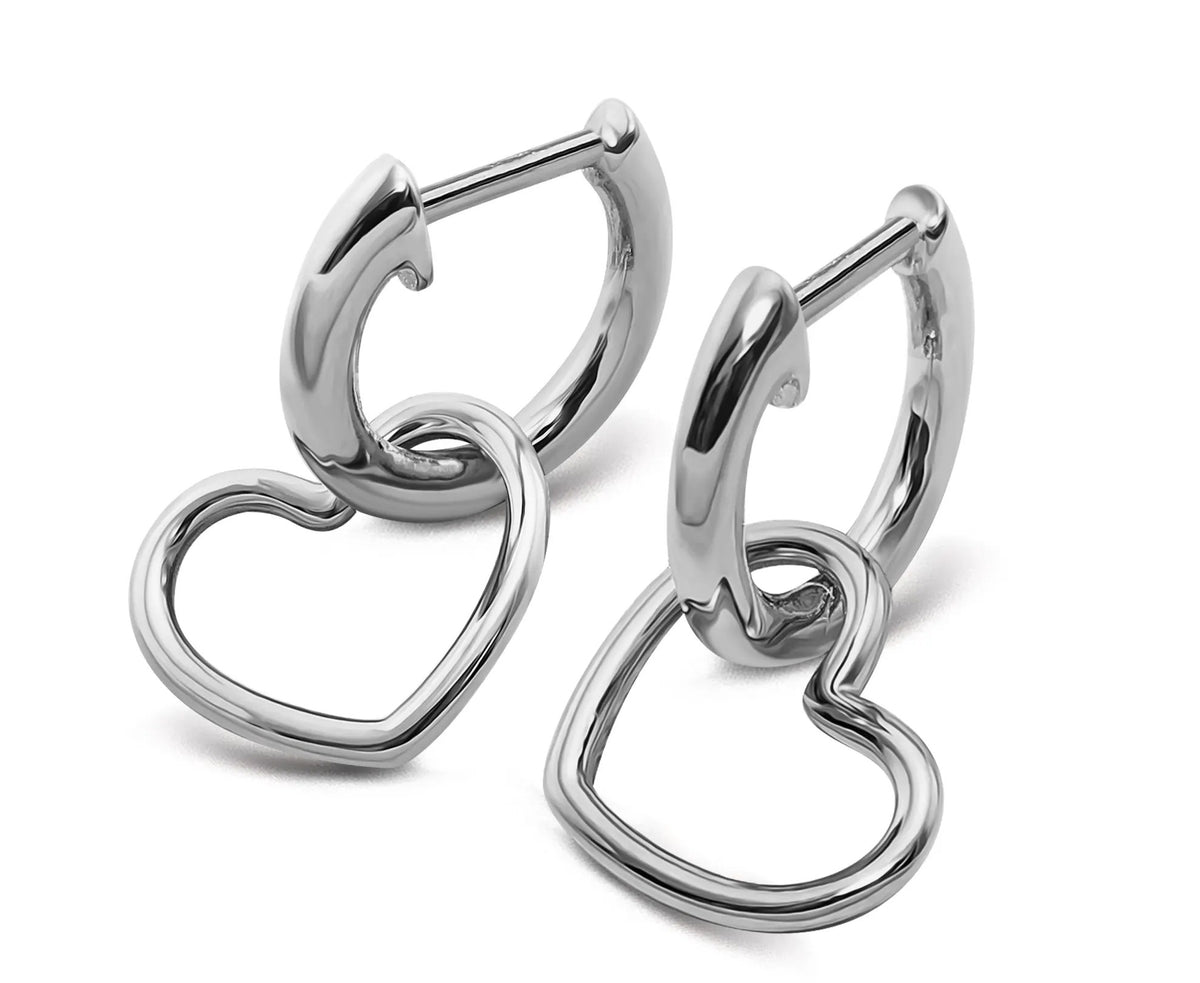 Oorringen Open Hartje Zilver JE043S by Jwls4u