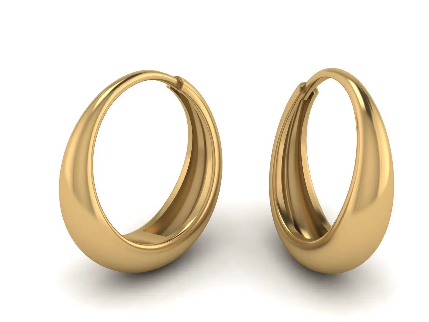 Oorbellen Dropp click Oval Goudkleur JE053G by Jwls4u