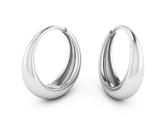 Oorbellen Dropp click Oval zilver JE053S by Jwls4u