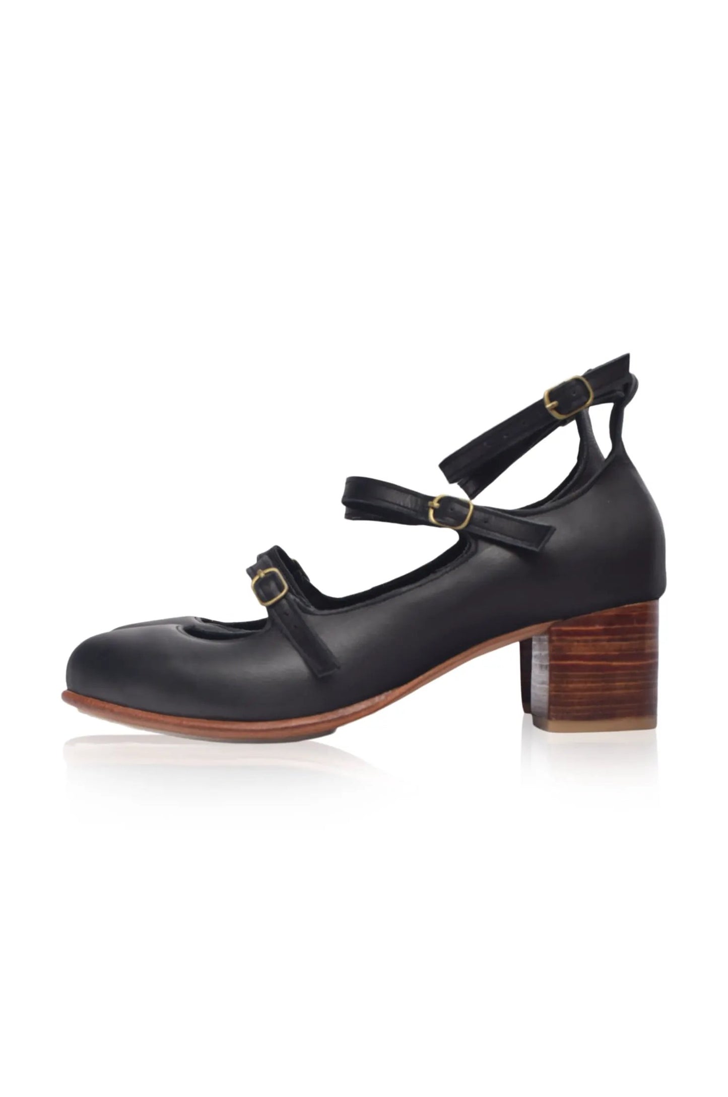 Jardin Block Heel Leather Pumps by ELF