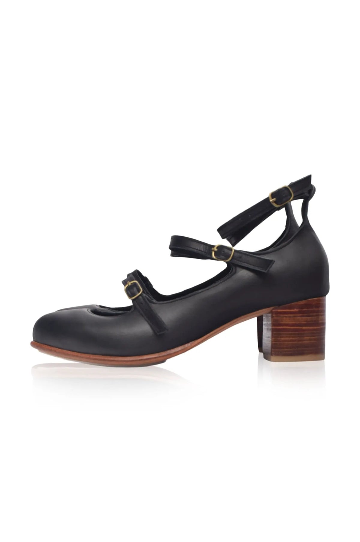 Jardin Block Heel Leather Pumps by ELF