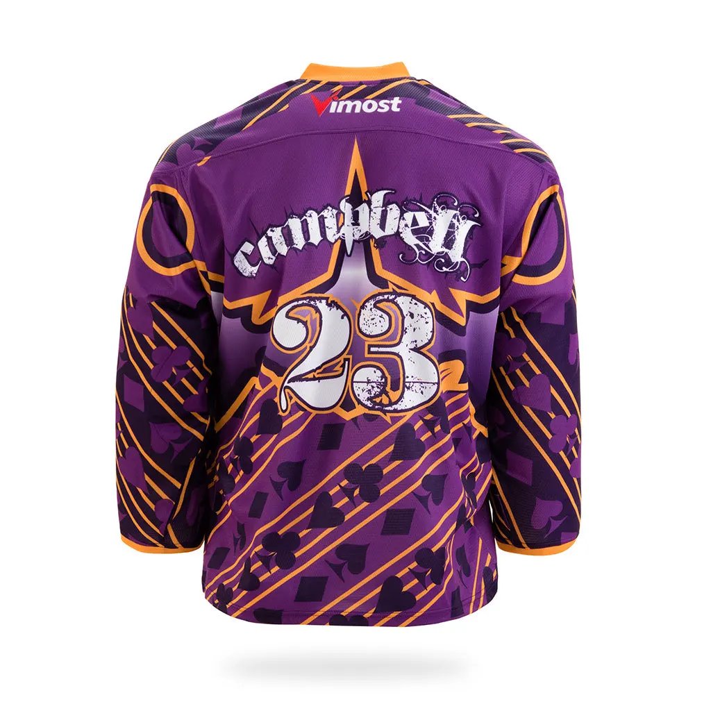 Custom Purple Jester Graphic Ice Hockey Jersey by Vimost Sportswear