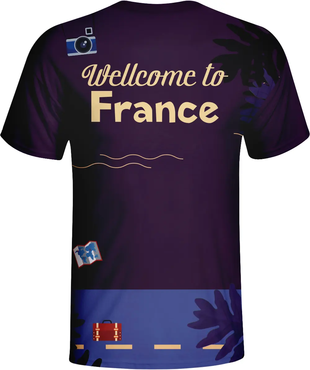 Welcome to France Landmark Sublimation T-Shirt by Vimost Sportswear