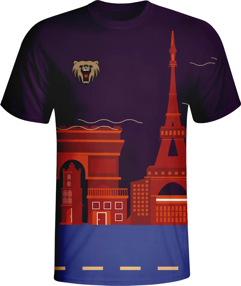 Welcome to France Landmark Sublimation T-Shirt by Vimost Sportswear