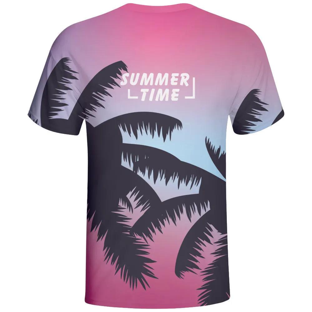 Summer Time Palm Tree Sublimation T-Shirt by Vimost Sportswear