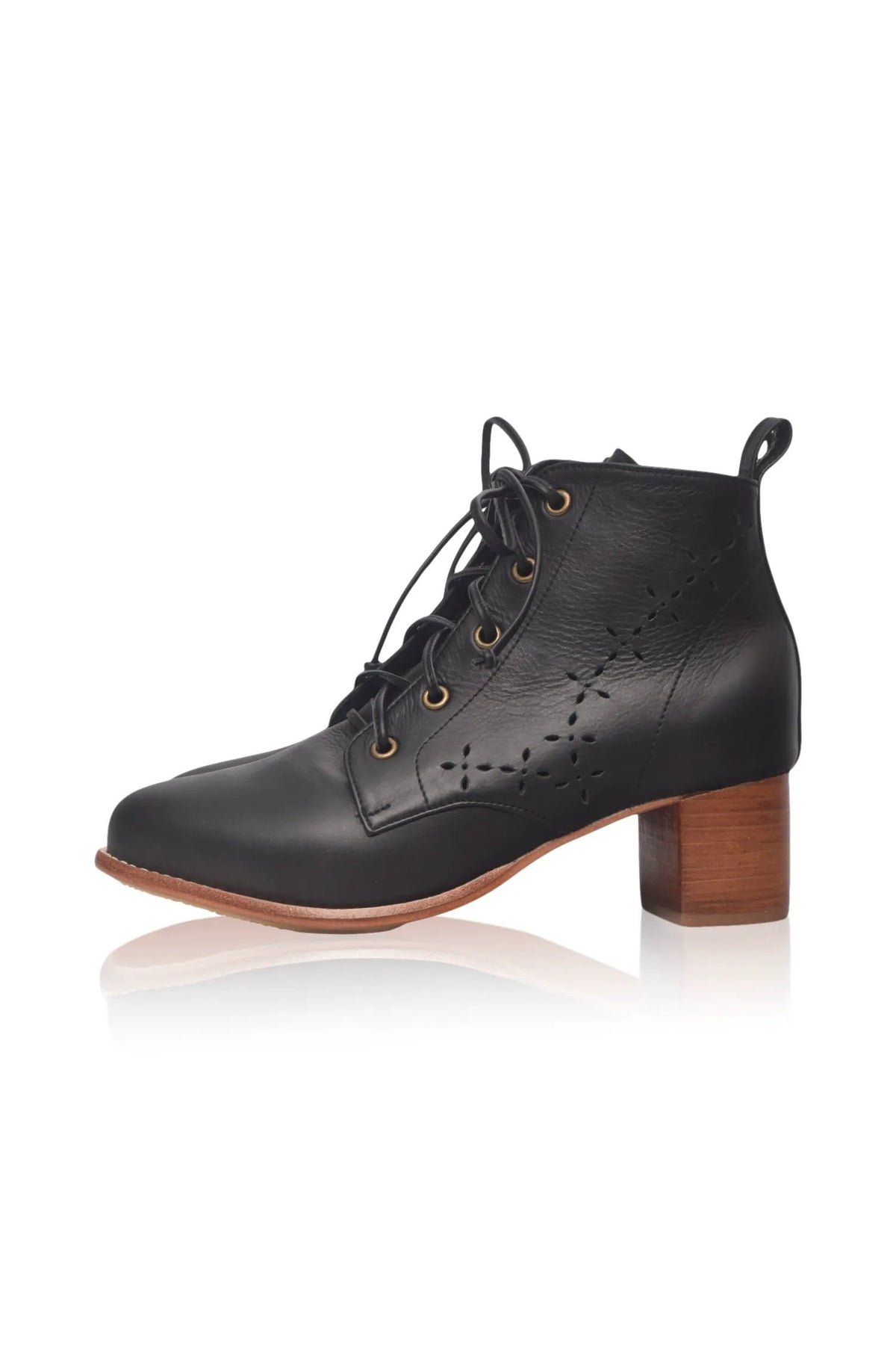 La Boheme Lace-Up Leather Booties by ELF