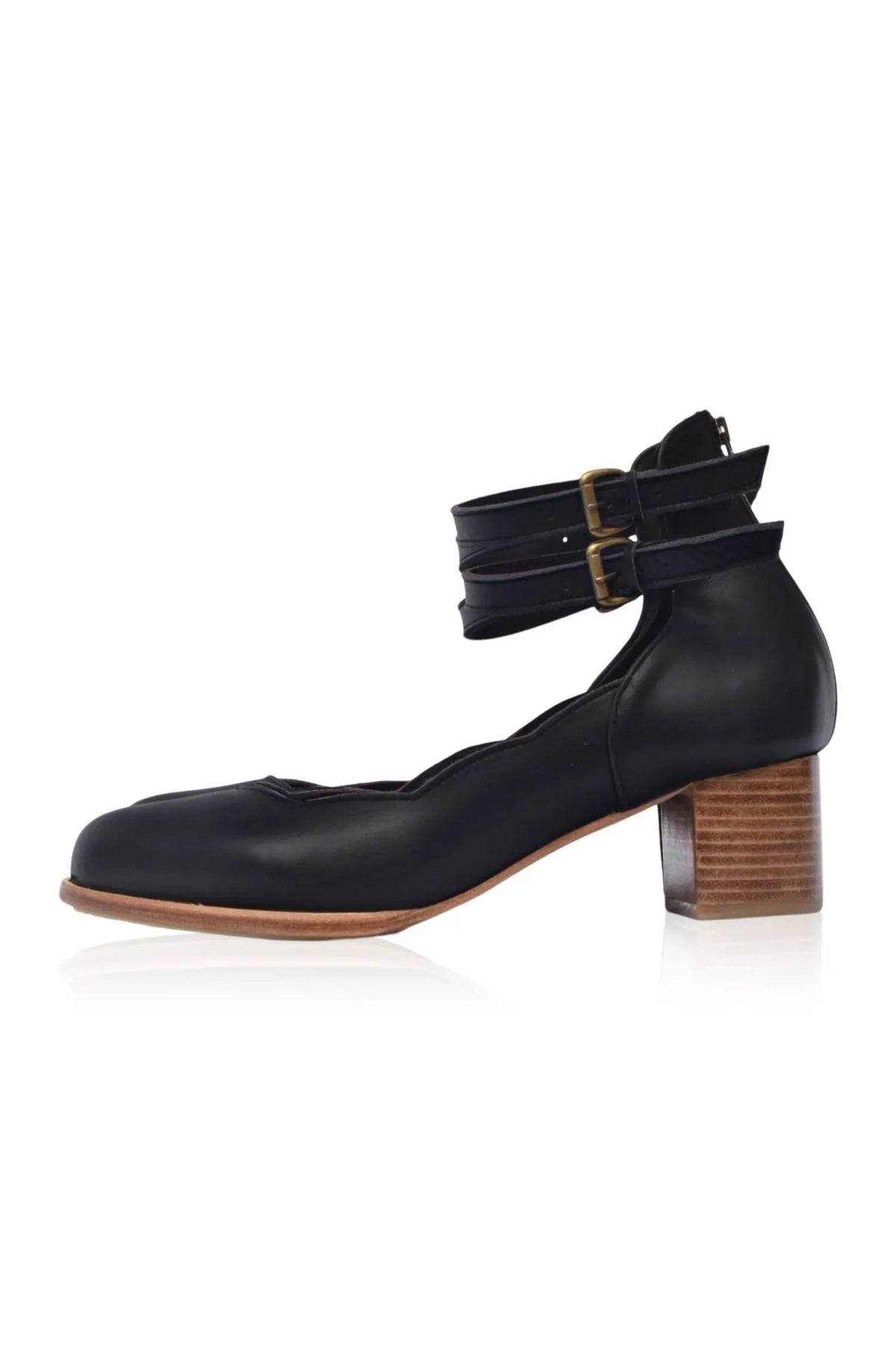 Lily Valley Scalloped Leather Heels by ELF