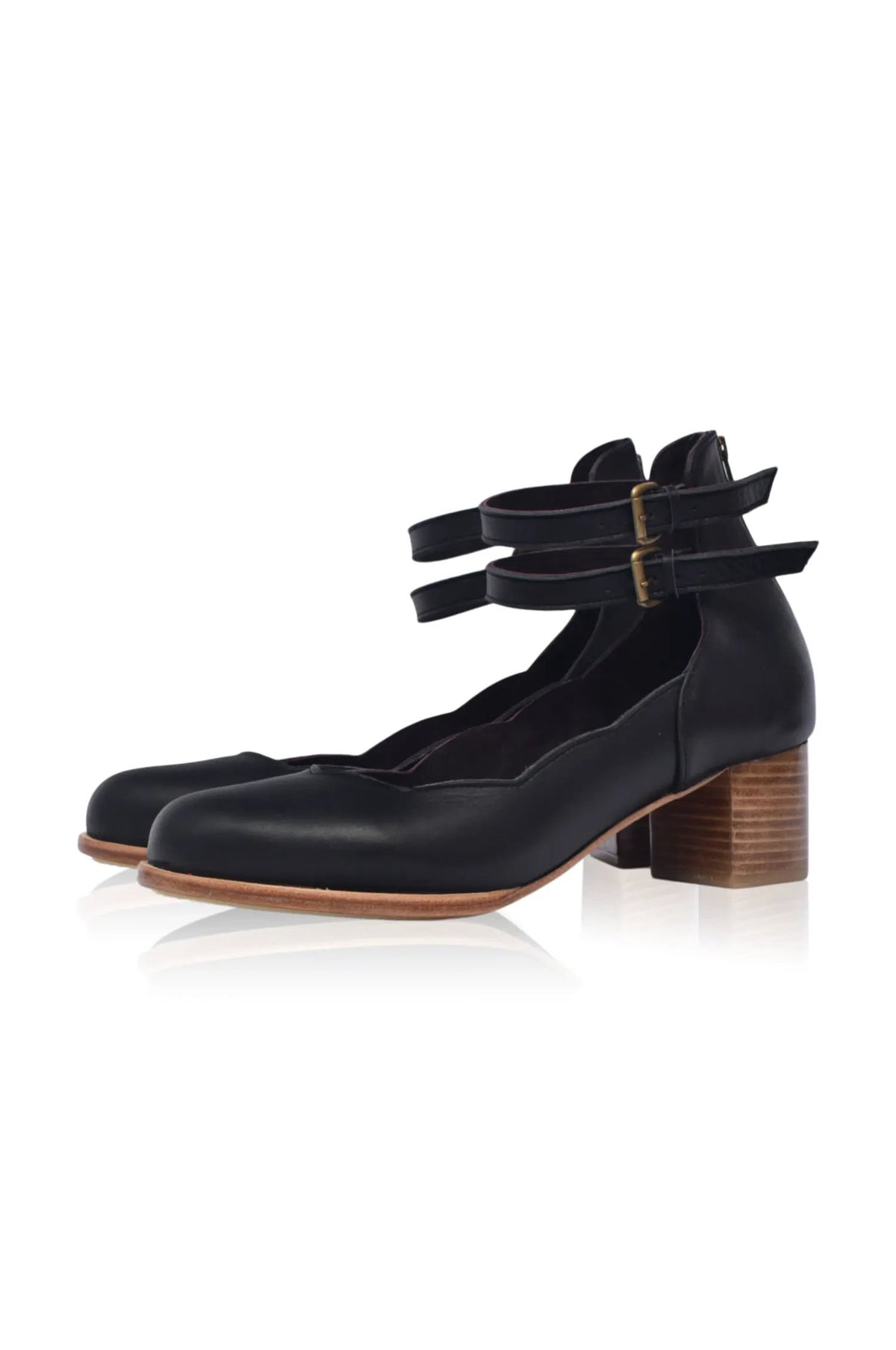 Lily Valley Scalloped Leather Heels by ELF
