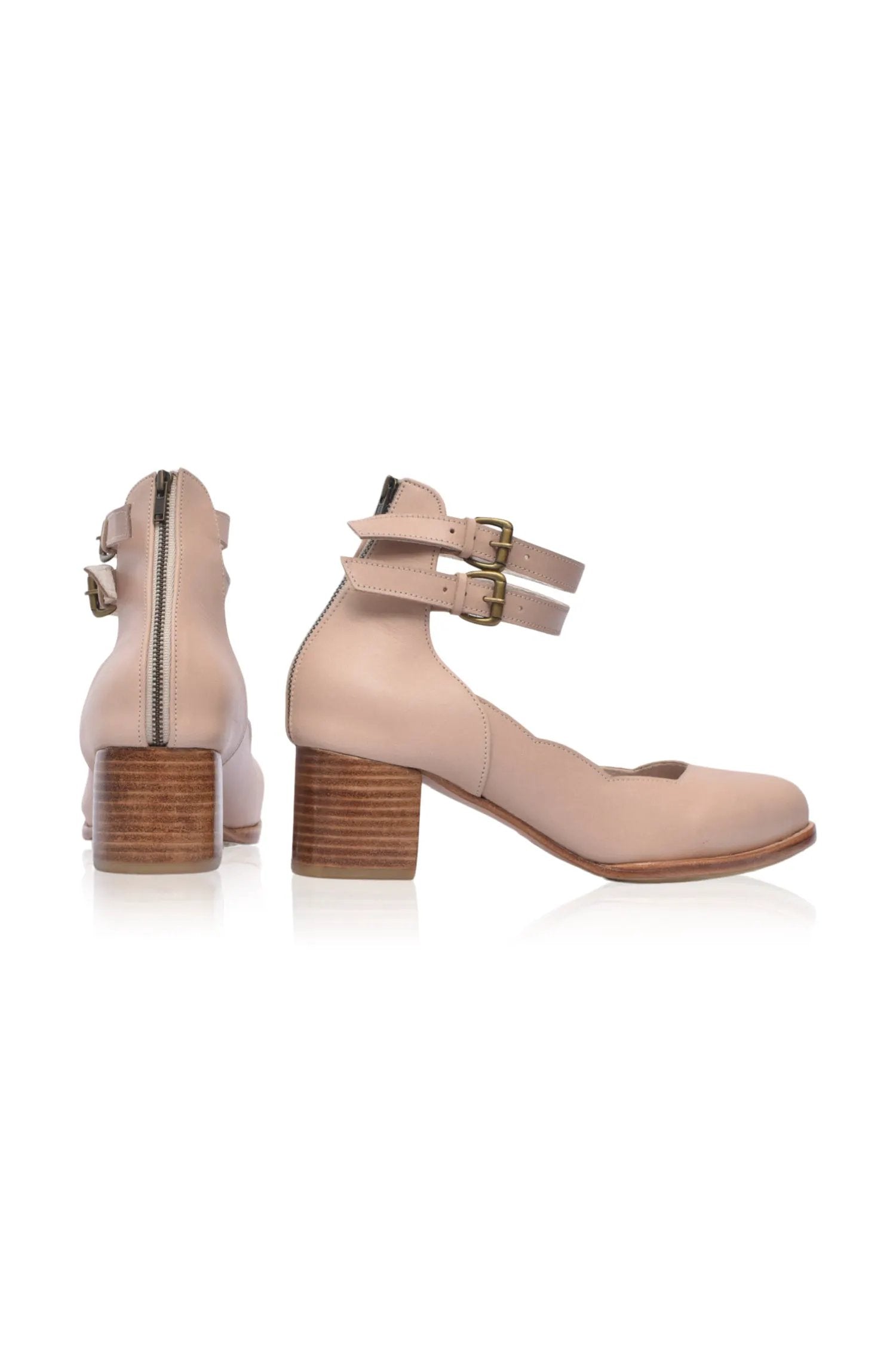 Lily Valley Scalloped Leather Heels by ELF