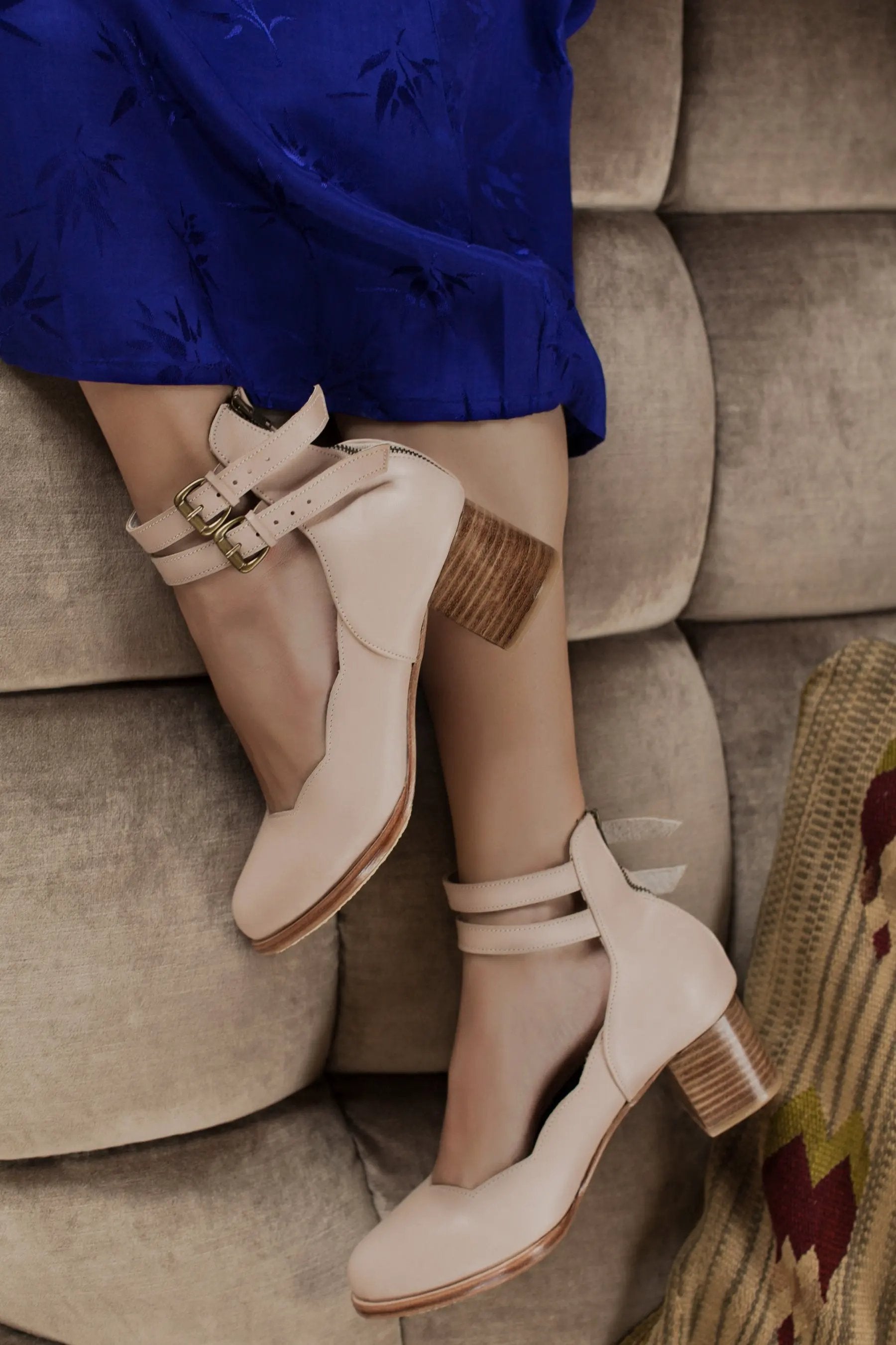 Lily Valley Scalloped Leather Heels by ELF