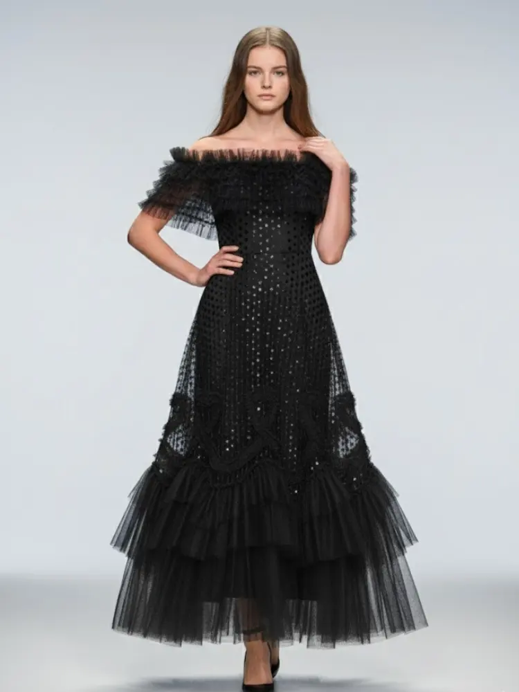 Long Black Evening Dress NOHO: Prêt-à-Porter Line BYMANYC ® New York by BYMANYC ® New York