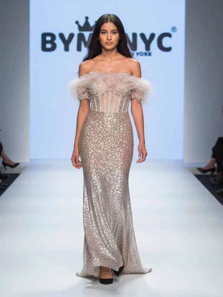 Long Nude Evening Dress CLINTON HILL: Prêt-à-Porter Line BYMANYC ® New York by BYMANYC ® New York