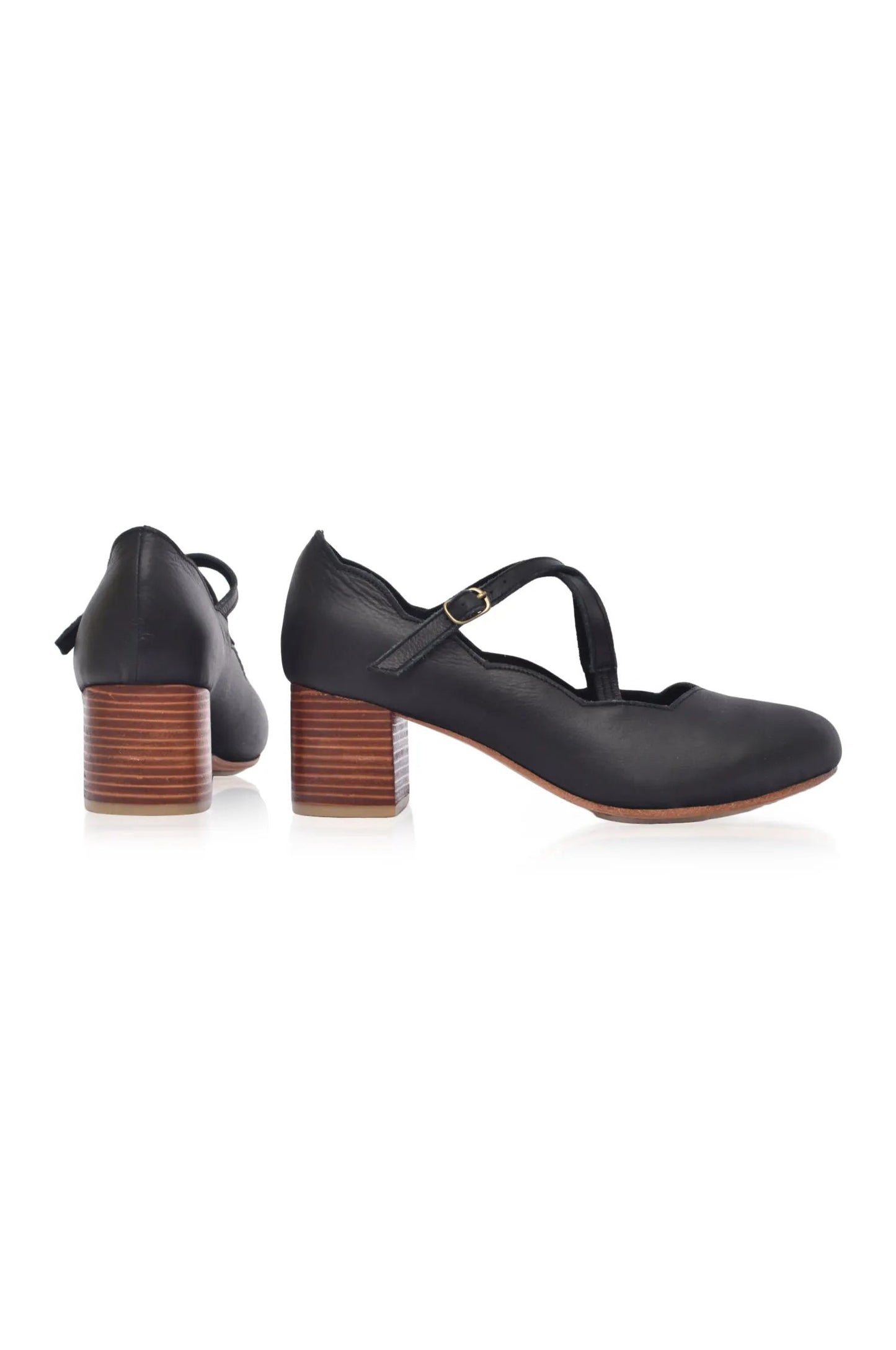 Lotus Criss Cross Leather Heels by ELF