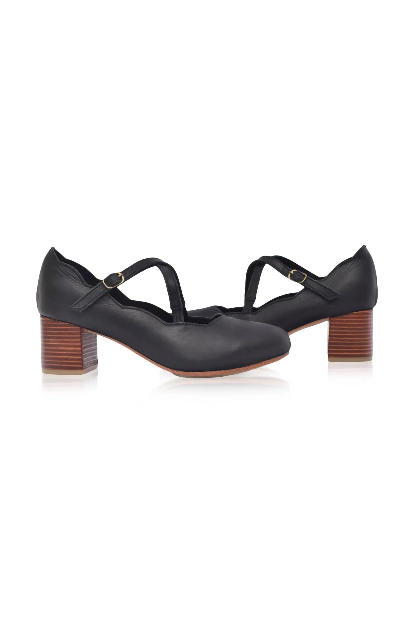 Lotus Criss Cross Leather Heels by ELF