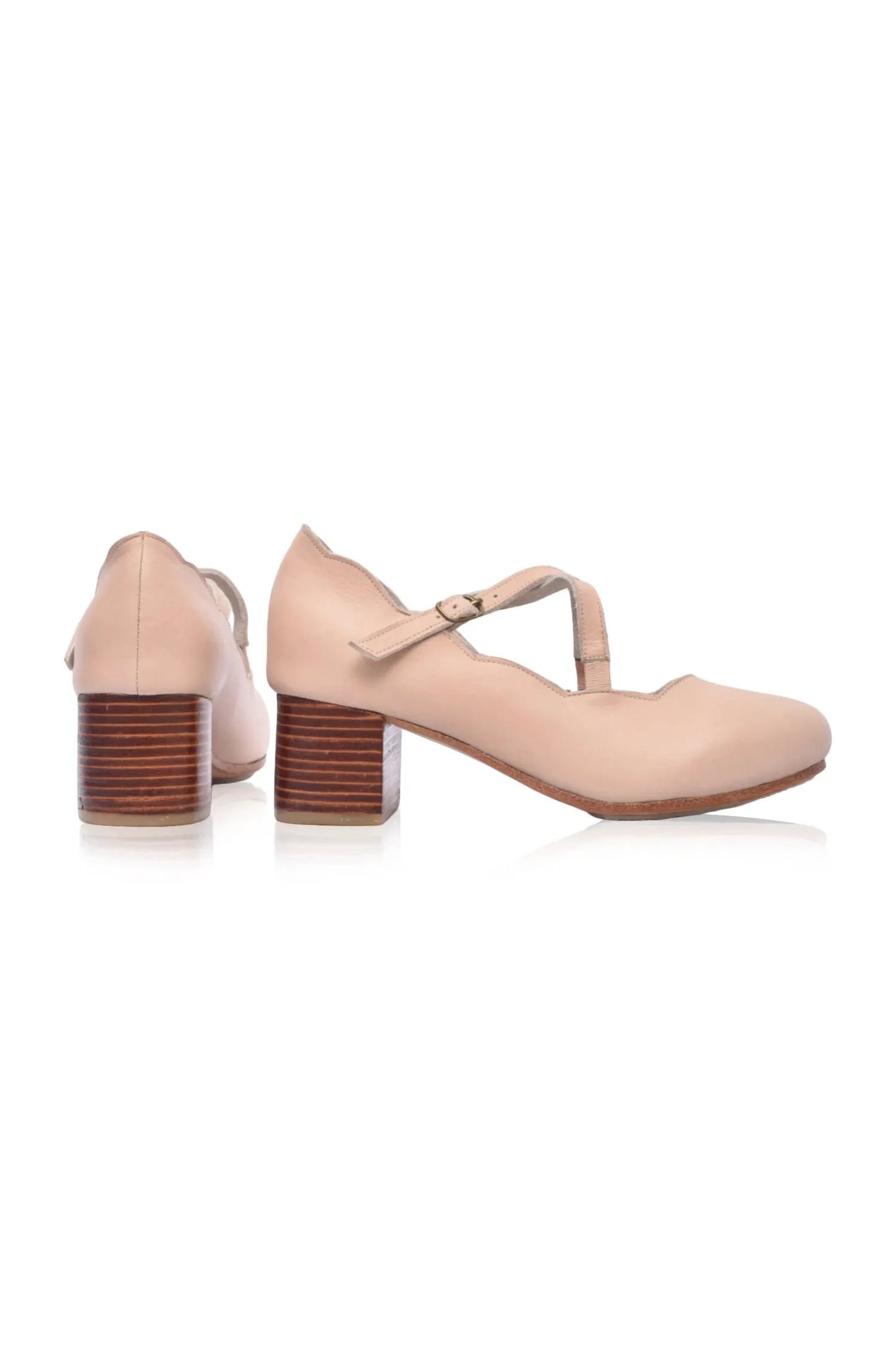 Lotus Criss Cross Leather Heels by ELF