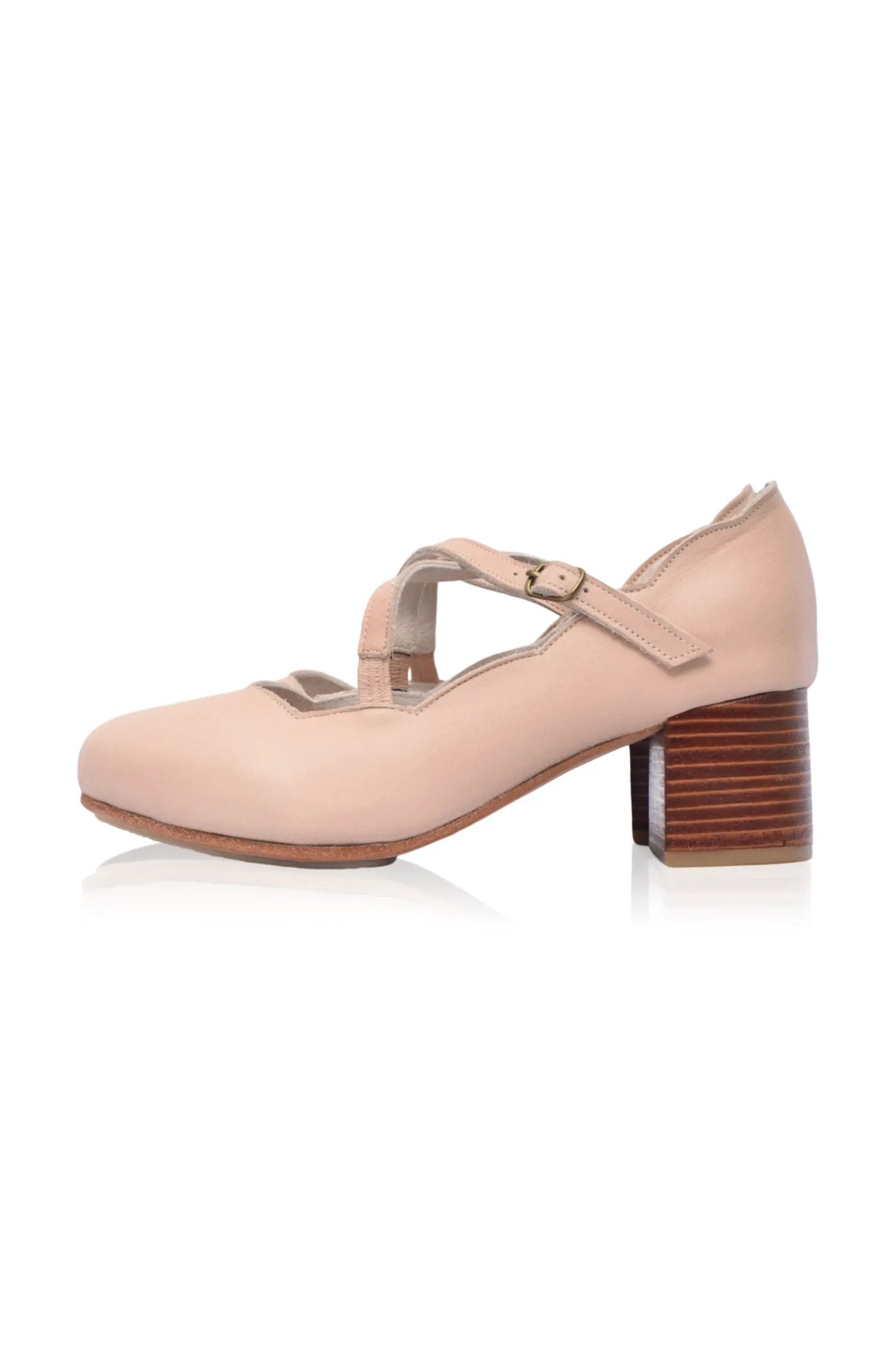 Lotus Criss Cross Leather Heels by ELF