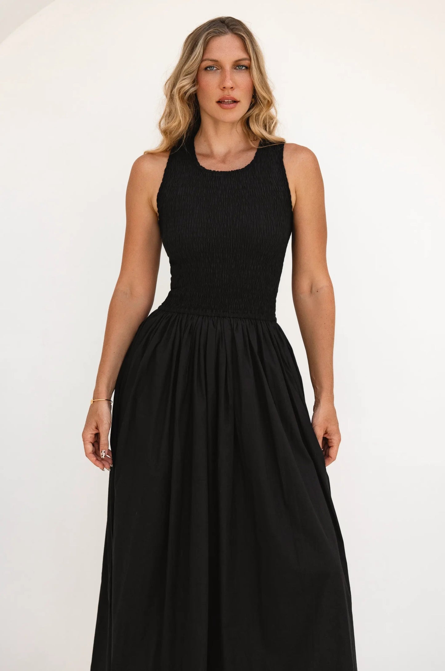 Lucciola Smocked Cotton Midi Dress by ELF