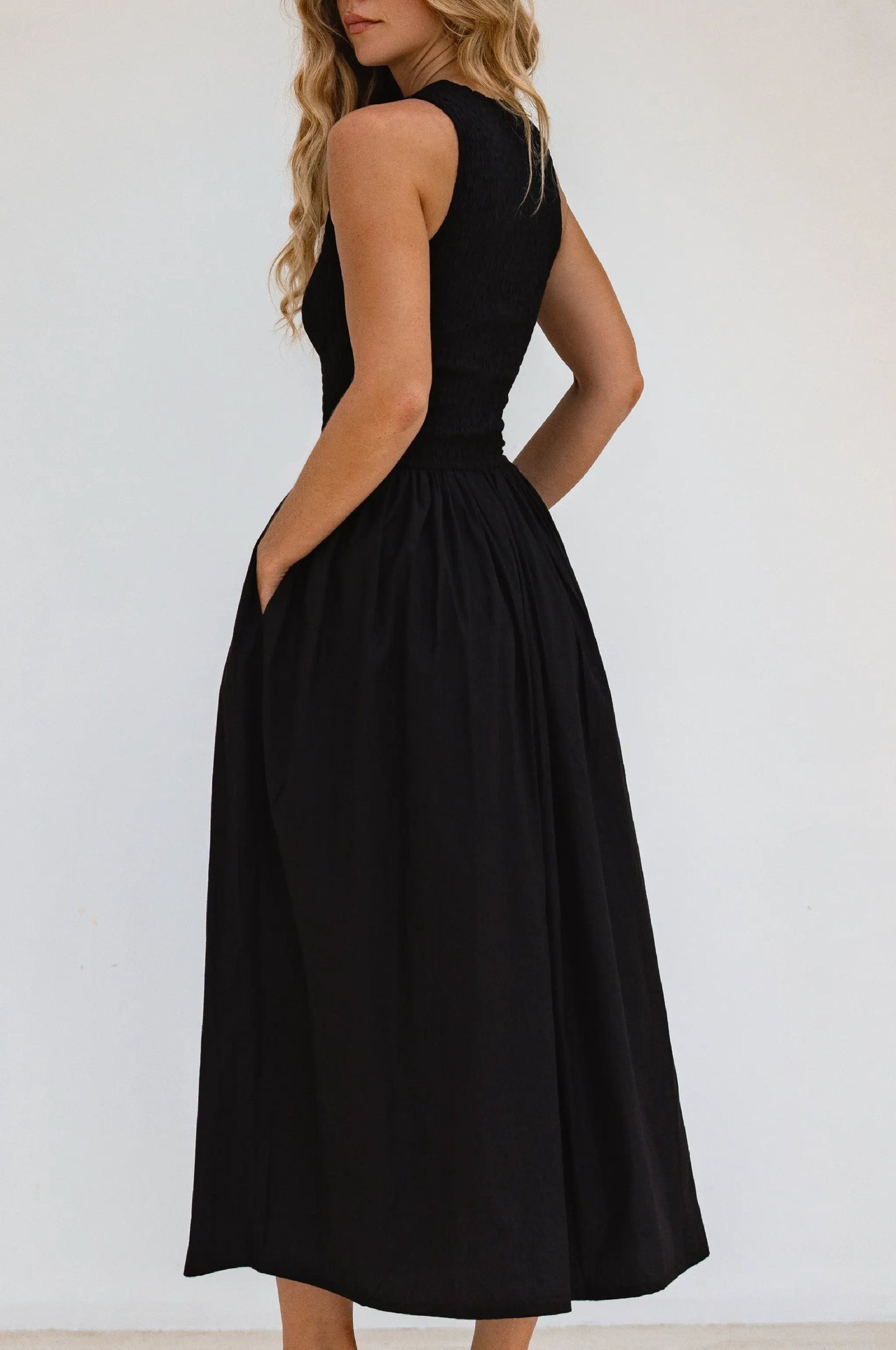 Lucciola Smocked Cotton Midi Dress by ELF