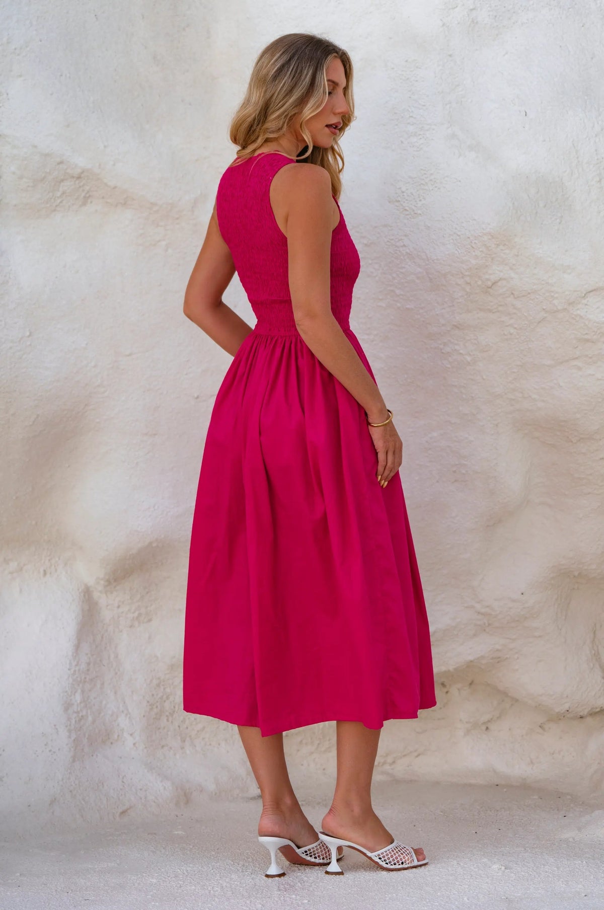 Lucciola Smocked Cotton Midi Dress by ELF