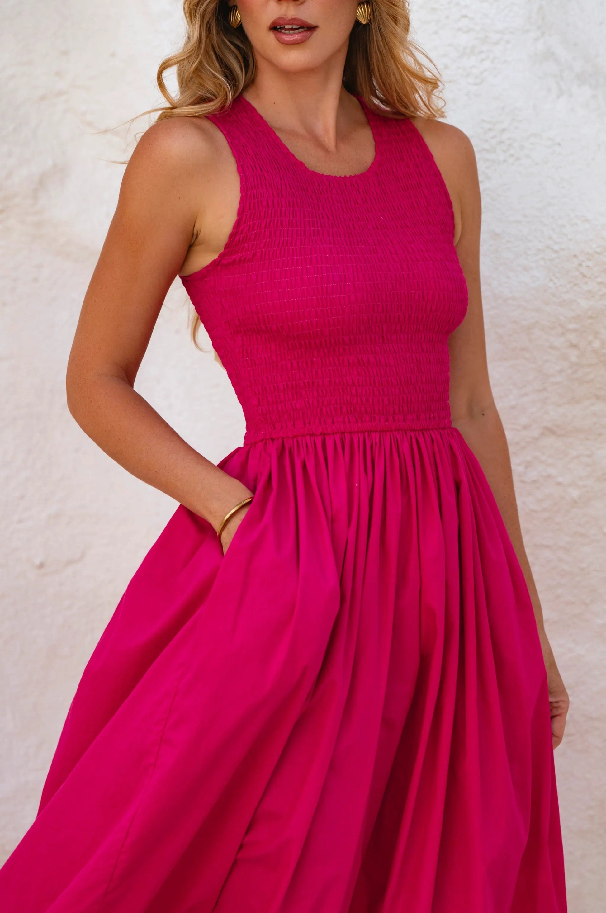 Lucciola Smocked Cotton Midi Dress by ELF