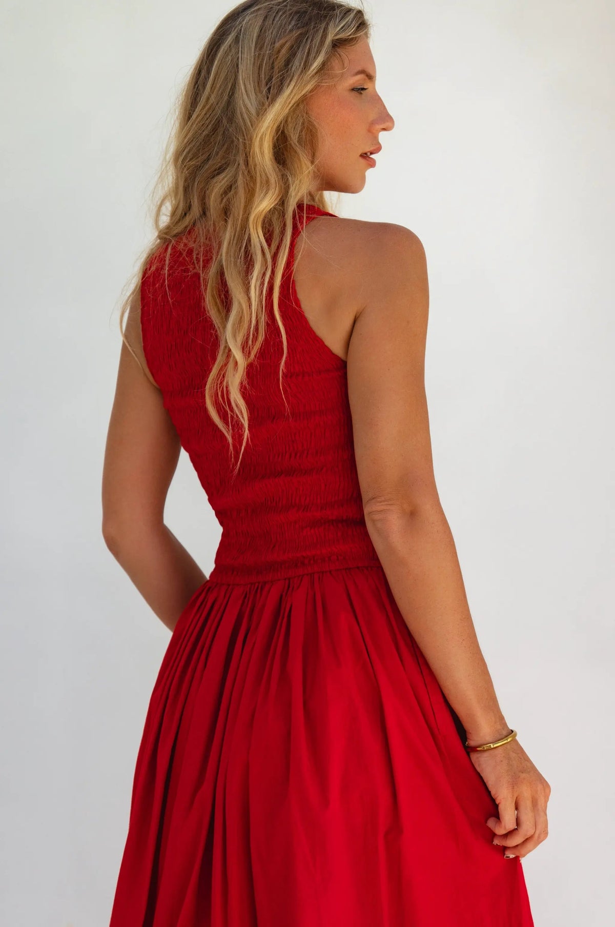 Lucciola Smocked Cotton Midi Dress by ELF