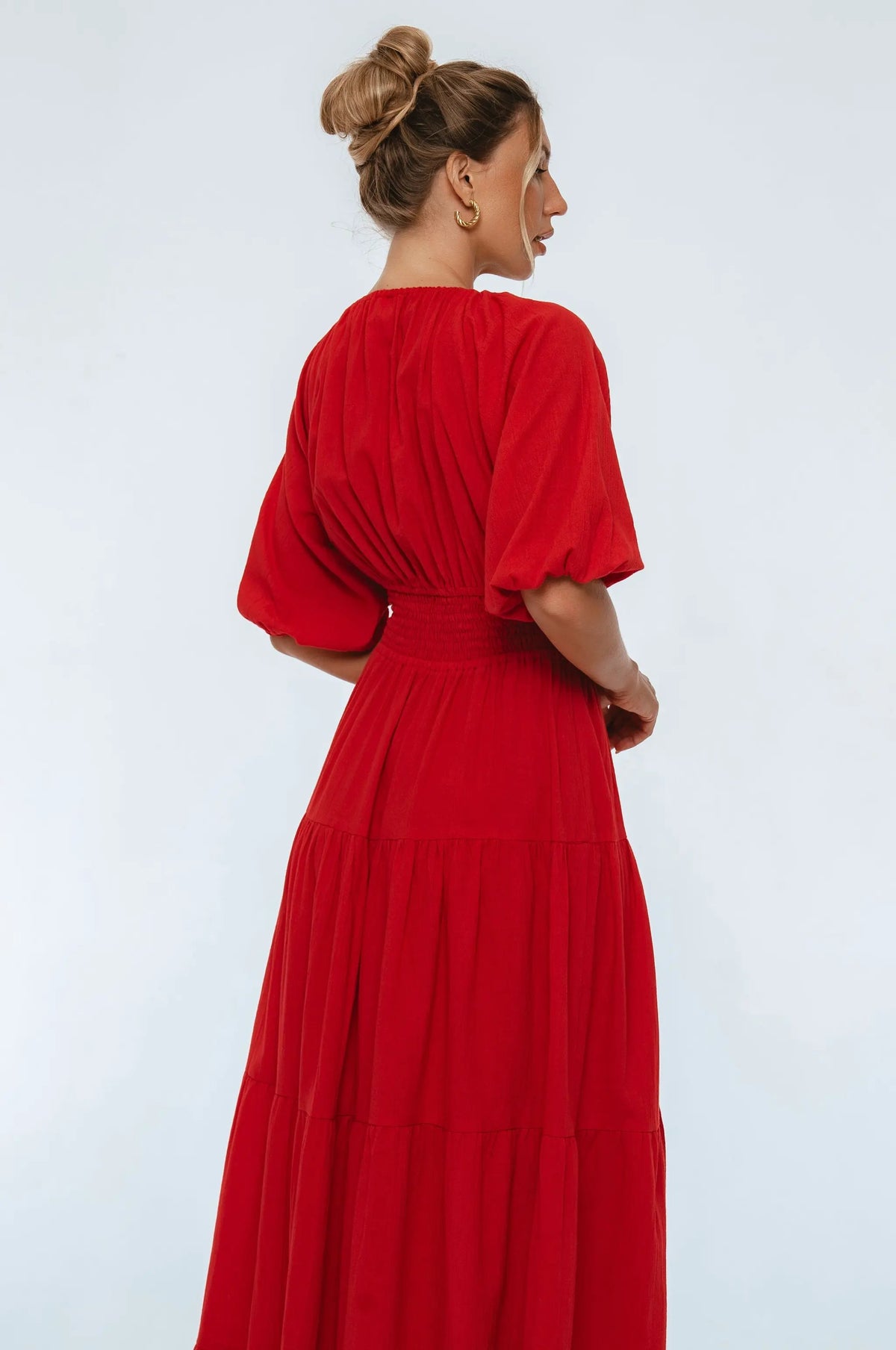 Lucienne Smocked Linen Maxi Dress by ELF