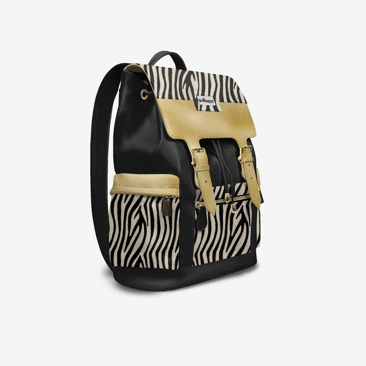 Luxury Vegan Backpack ZEBRA GOLD EDGE – BYMANYC ® New York by BYMANYC ® New York