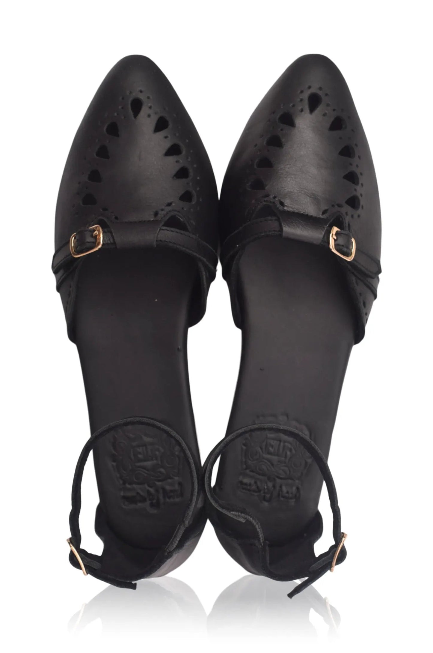 Lycette Pointed Toe Leather Flats by ELF