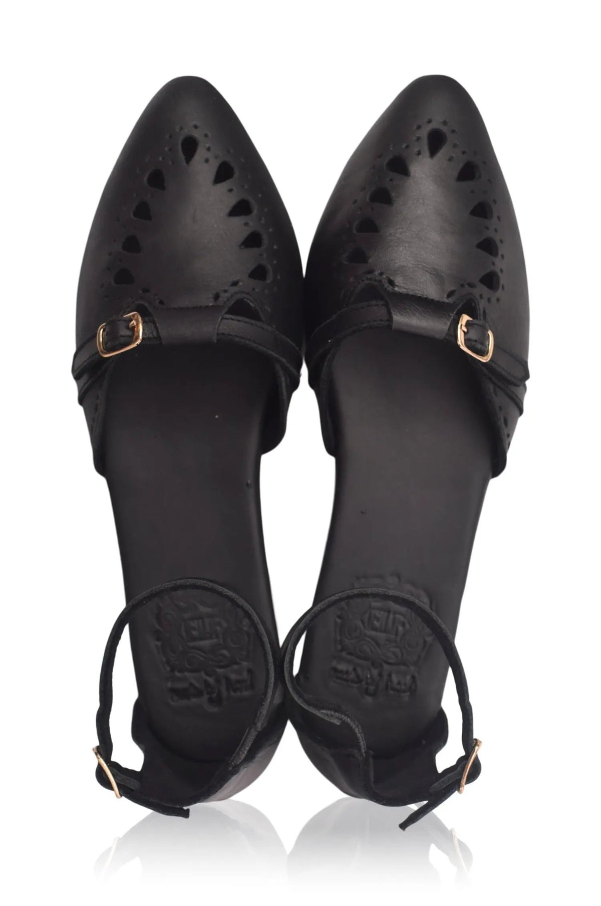 Lycette Pointed Toe Leather Flats by ELF