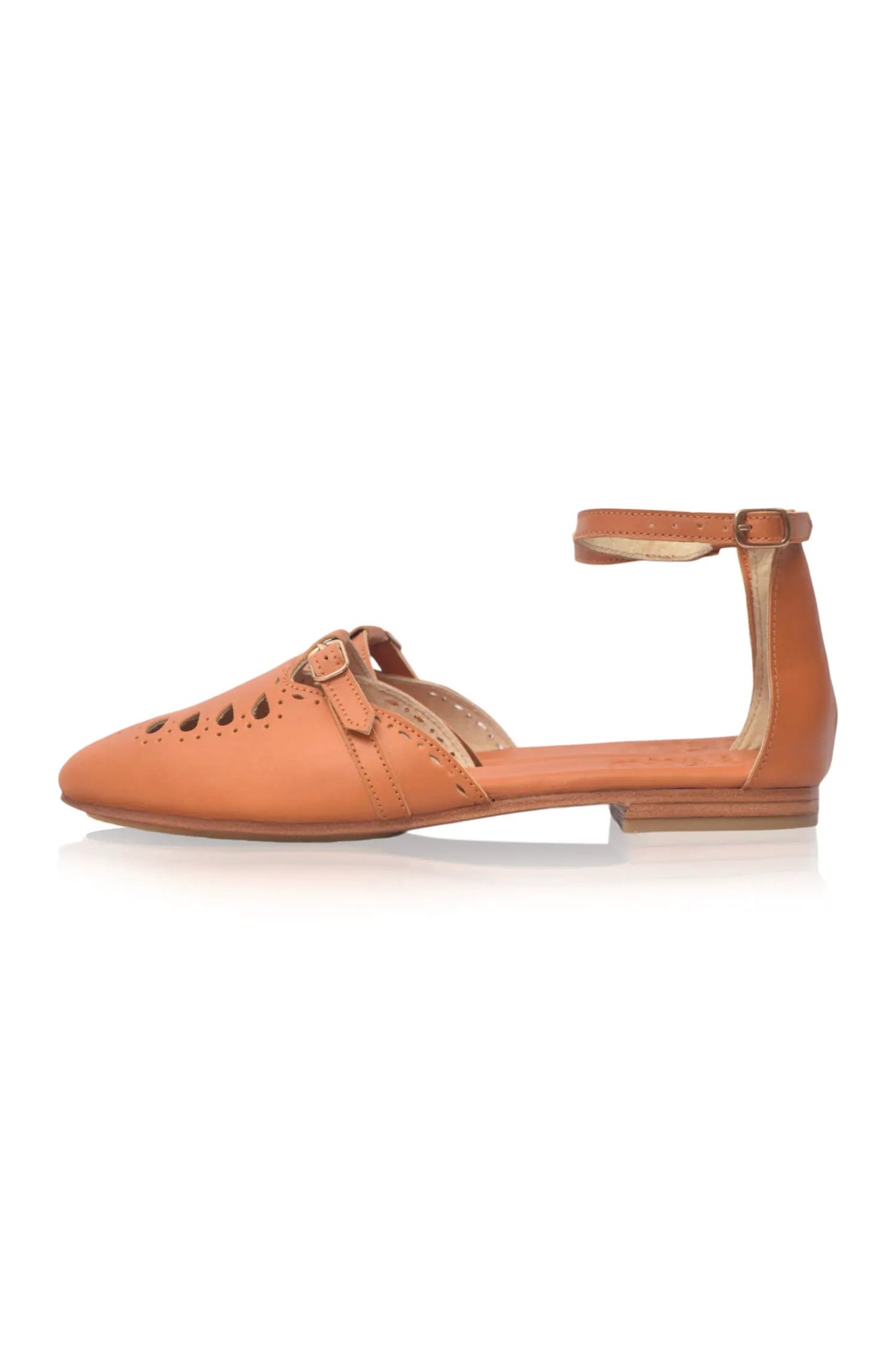 Lycette Pointed Toe Leather Flats by ELF