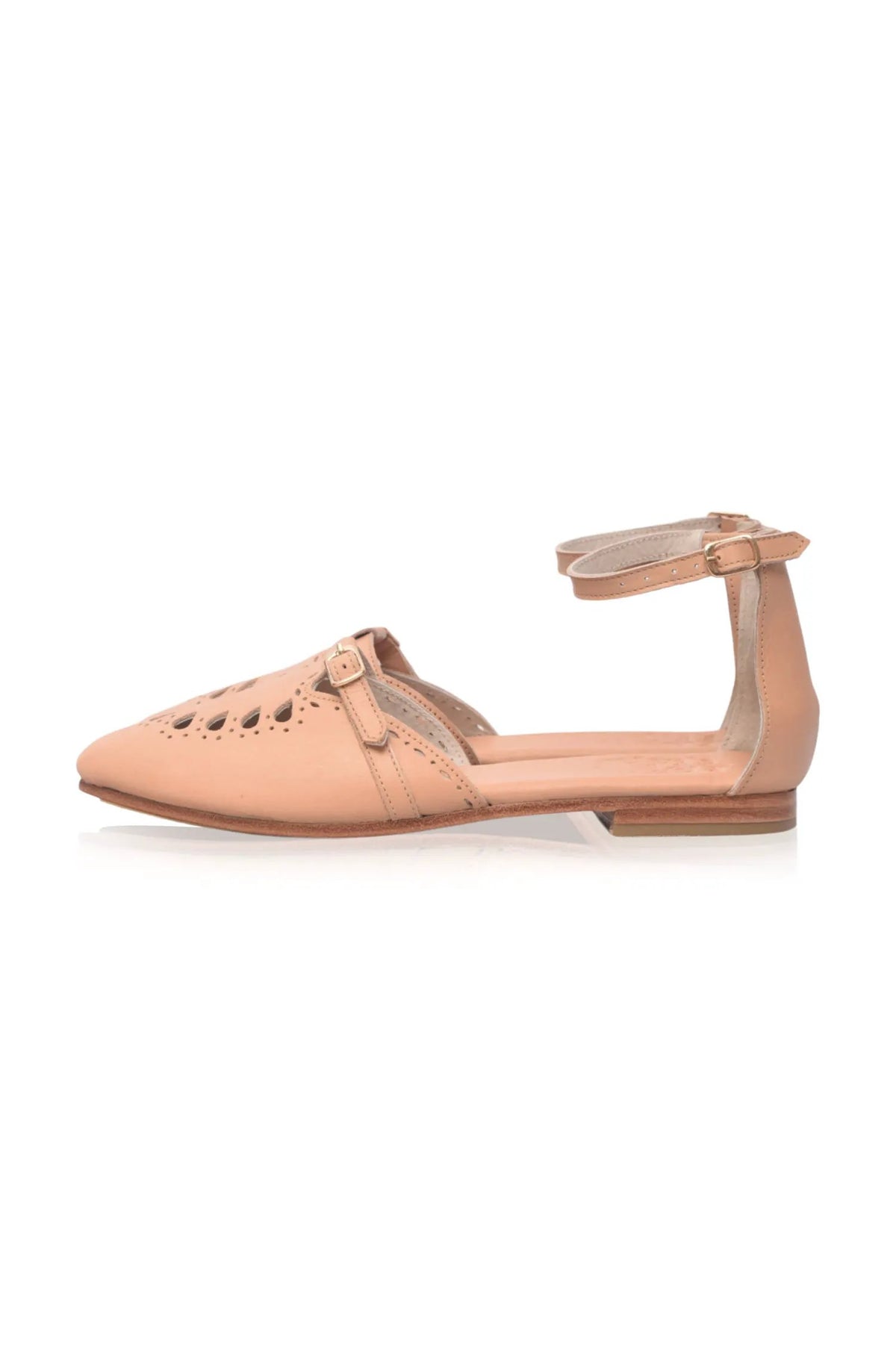 Lycette Pointed Toe Leather Flats by ELF