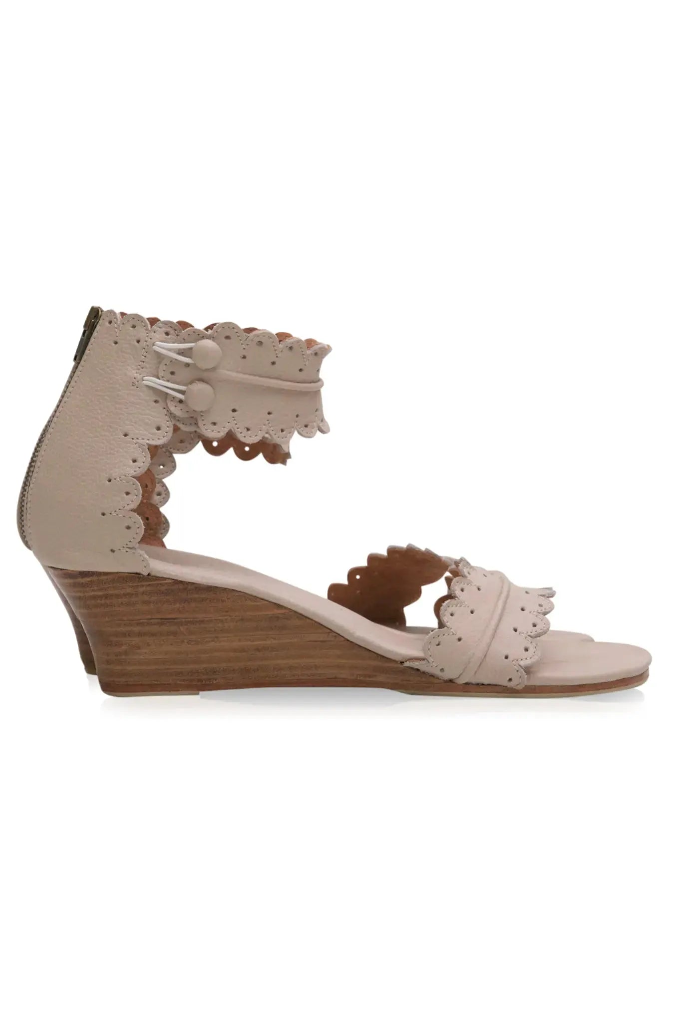 Magdalena Wooden Wedge Sandals by ELF