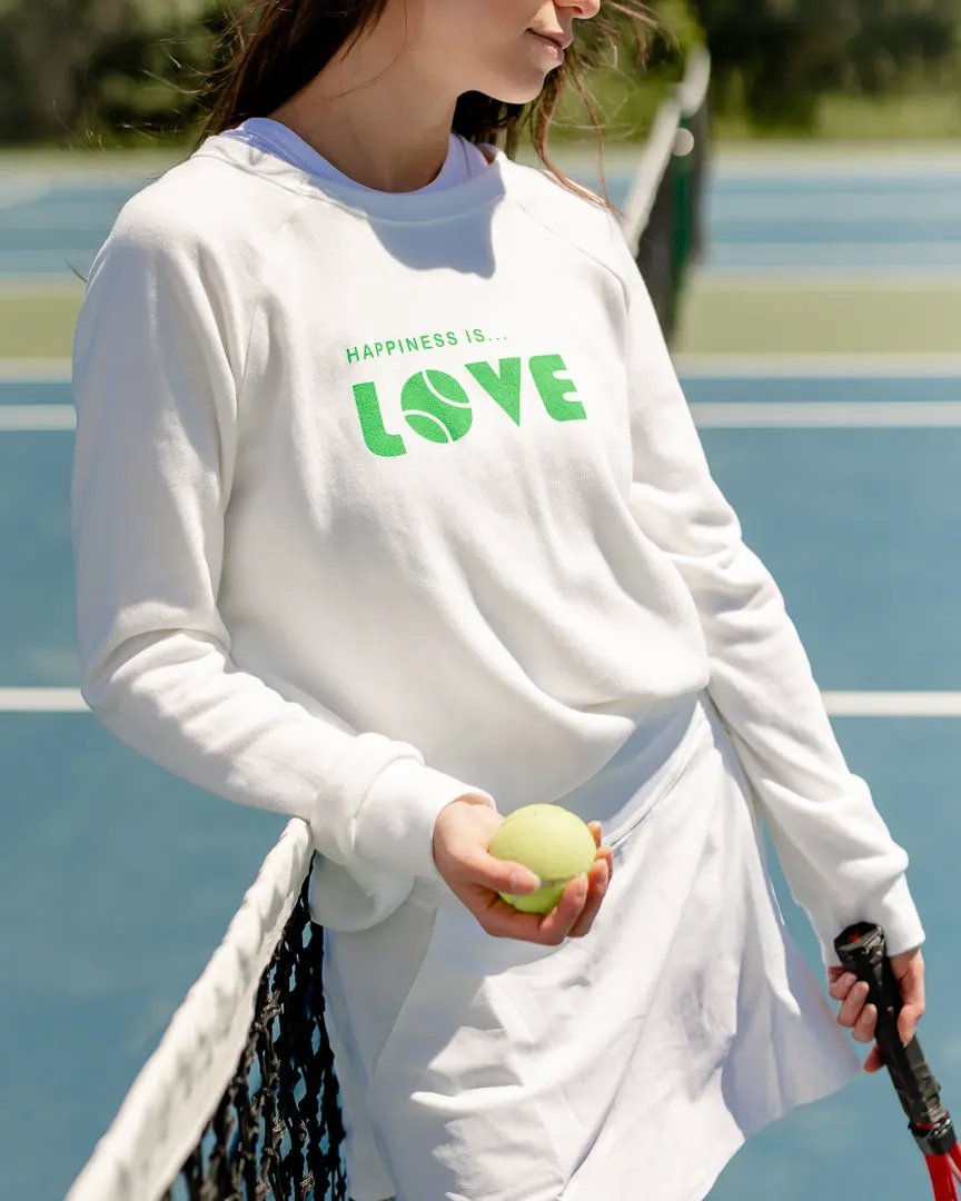 Women's Tennis Love Crew Sweatshirt, White by Tennis Collection